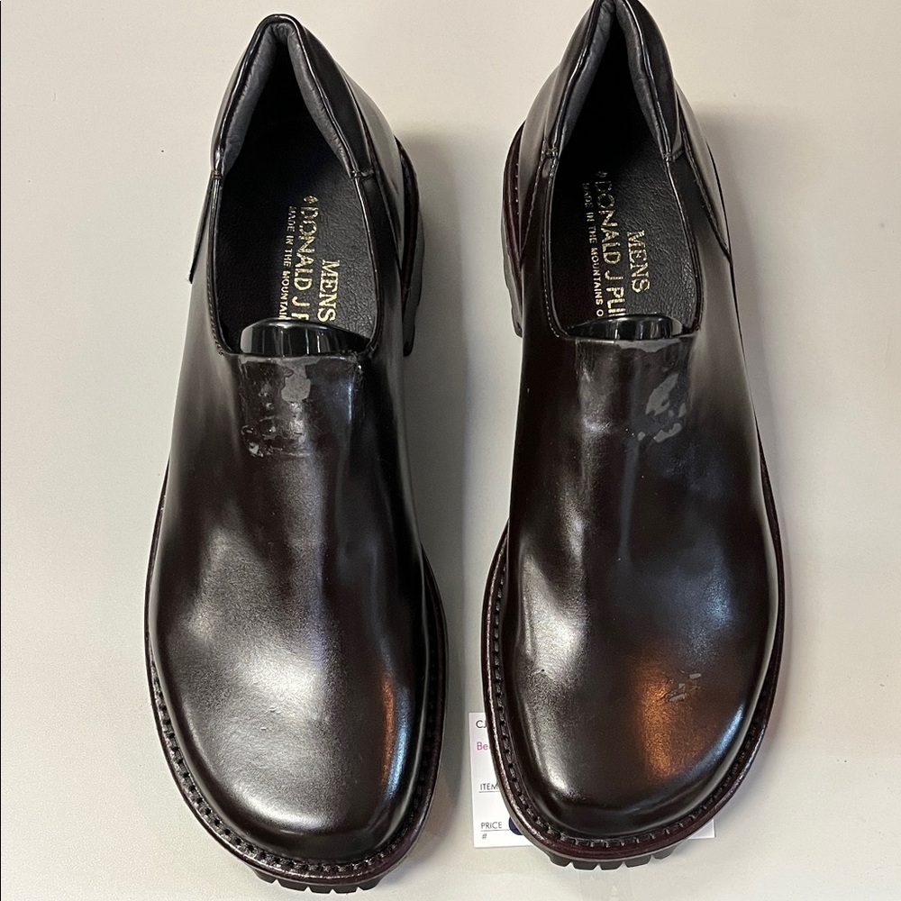 Donald L Pliner Dark Brown Leather Slip-On Loafers for men